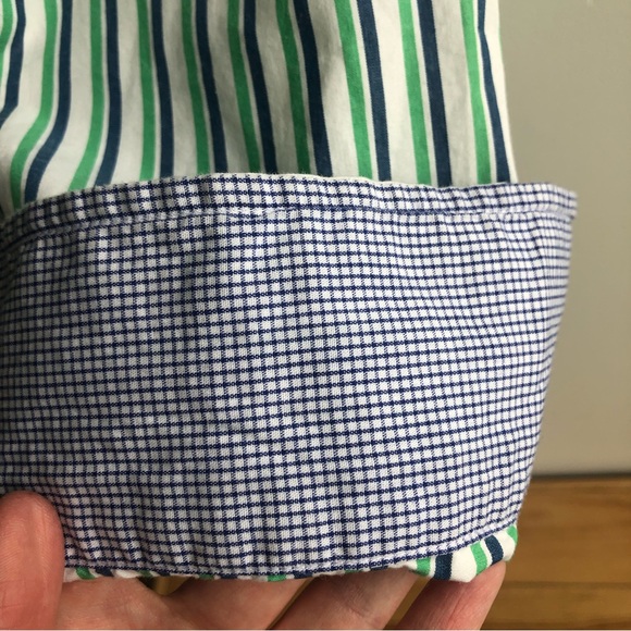 M&S BLUE HARBOUR Regular Fit striped button down dress shirt Sz M - Picture 11 of 12